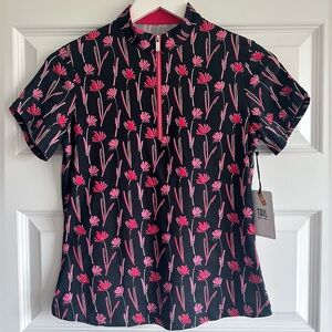 Tail Women's Short Sleeve Mock Neck Tulip Golf Polo